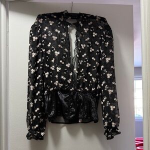 Victoria's Secret Black Floral Blouse